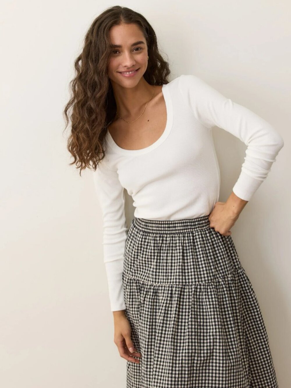 Marine Layer Lexi Rib Sun-In Longsleeve Scoop Neck Crop Tee White Size XL NWOT